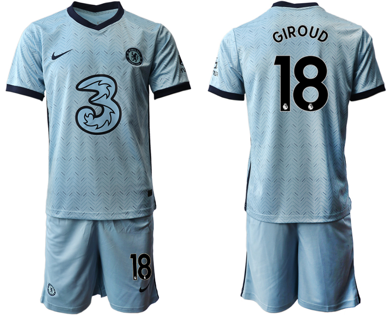 Men 2020-2021 club Chelsea away Light blue #18 Soccer Jerseys
